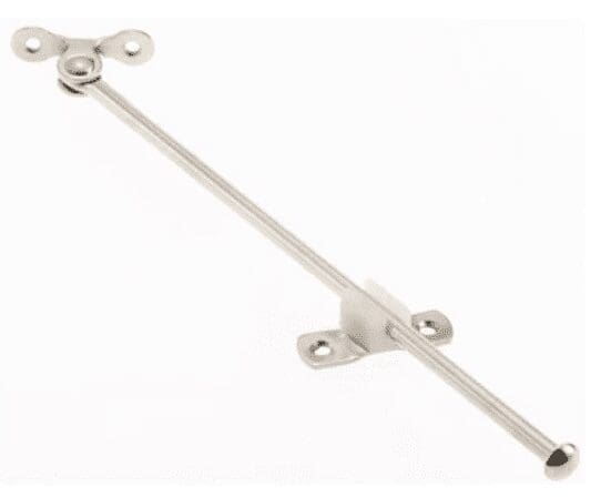 10" Nickel Plated End Stop Lid Support Stay, Free Sliding, Universal – S-214N10K