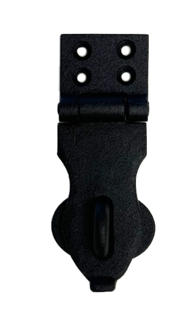 4" Cast Iron Trunk Hasp - Black Powder Coated Latch with Screws - KD-TKL13