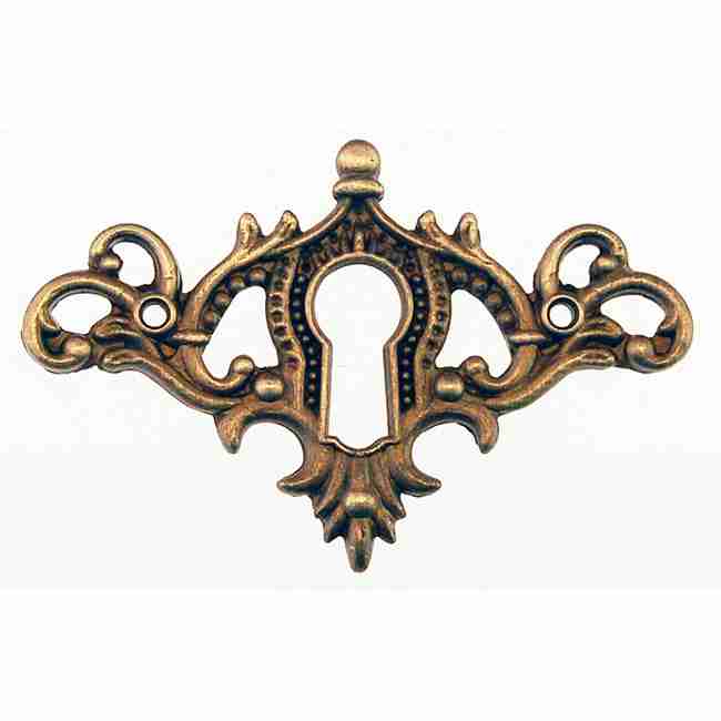 Antique Cast Brass Victorian Keyhole Cover BM-1212AB