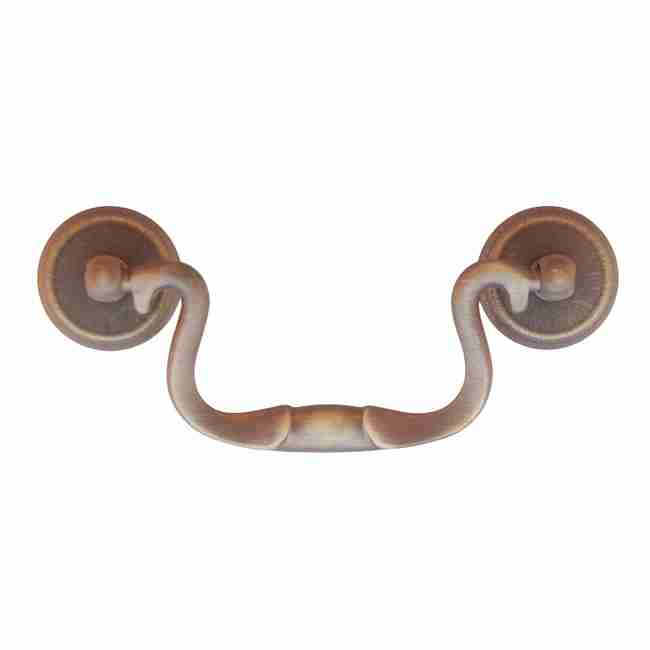 Antique Brass Queen Anne Chippendale Swan Neck Drawer Pull, 3" Centers – BM-1326AB