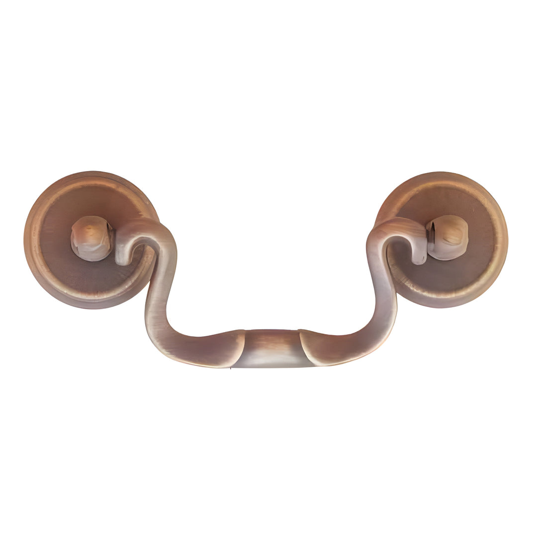 Queen Anne Chippendale Swan Neck Drawer Pull, Antique Brass, 2-1/2 Inch Centers – BM-1325AB