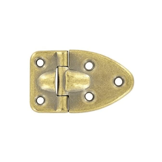 Antique Brass Trunk Stop Hinge - 90° Lid Stop 2-1/2" x 1-1/2" | Trunk Hardware OBD-66ANTB