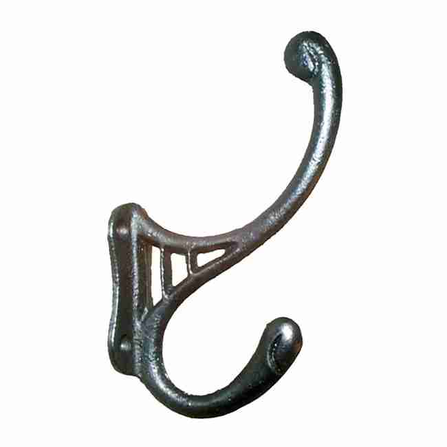 Black Cast Iron Hall Tree Coat Hook, 4-1/2" High, Front Mount – BM-9901