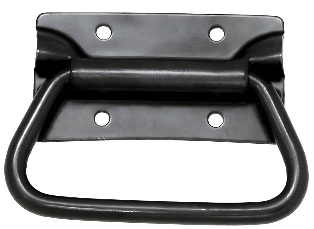 Black Powder Coated Trunk Handle - Metal Chest Hardware 4.17" x 3" | RH-0540BK