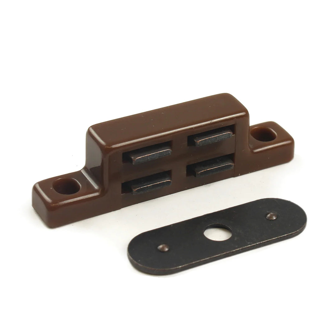 Brown Magnetic Catch - 9 LB Pull Thin Profile 3/8" | Cabinet Door Magnet MGP-262B