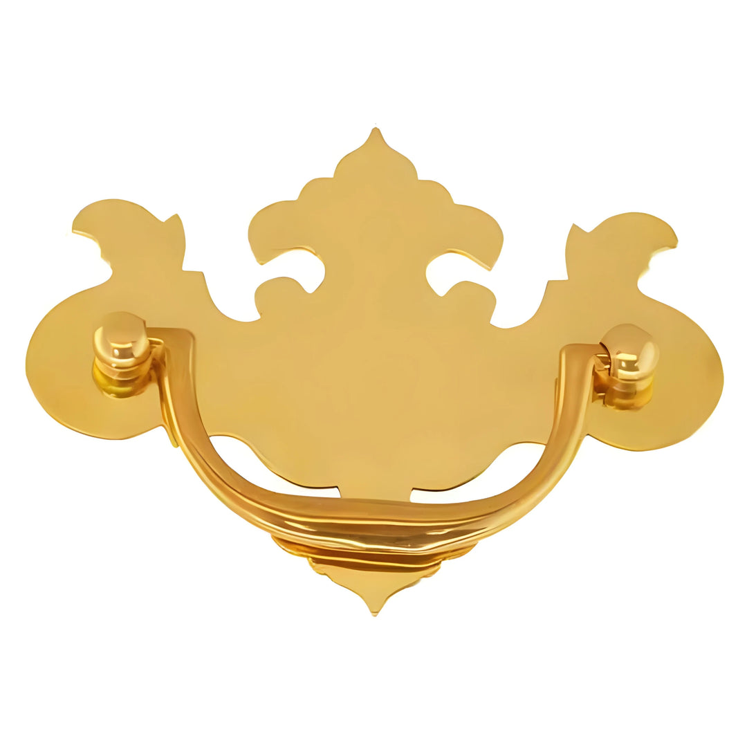 Chippendale Willow Drawer Pull – Polished Brass, 3" Centers BM-1468PB