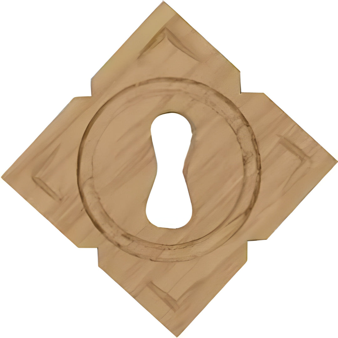 Diamond Oak Keyhole Cover, 1-1/4 Inch, Eastlake Style - BM-4369
