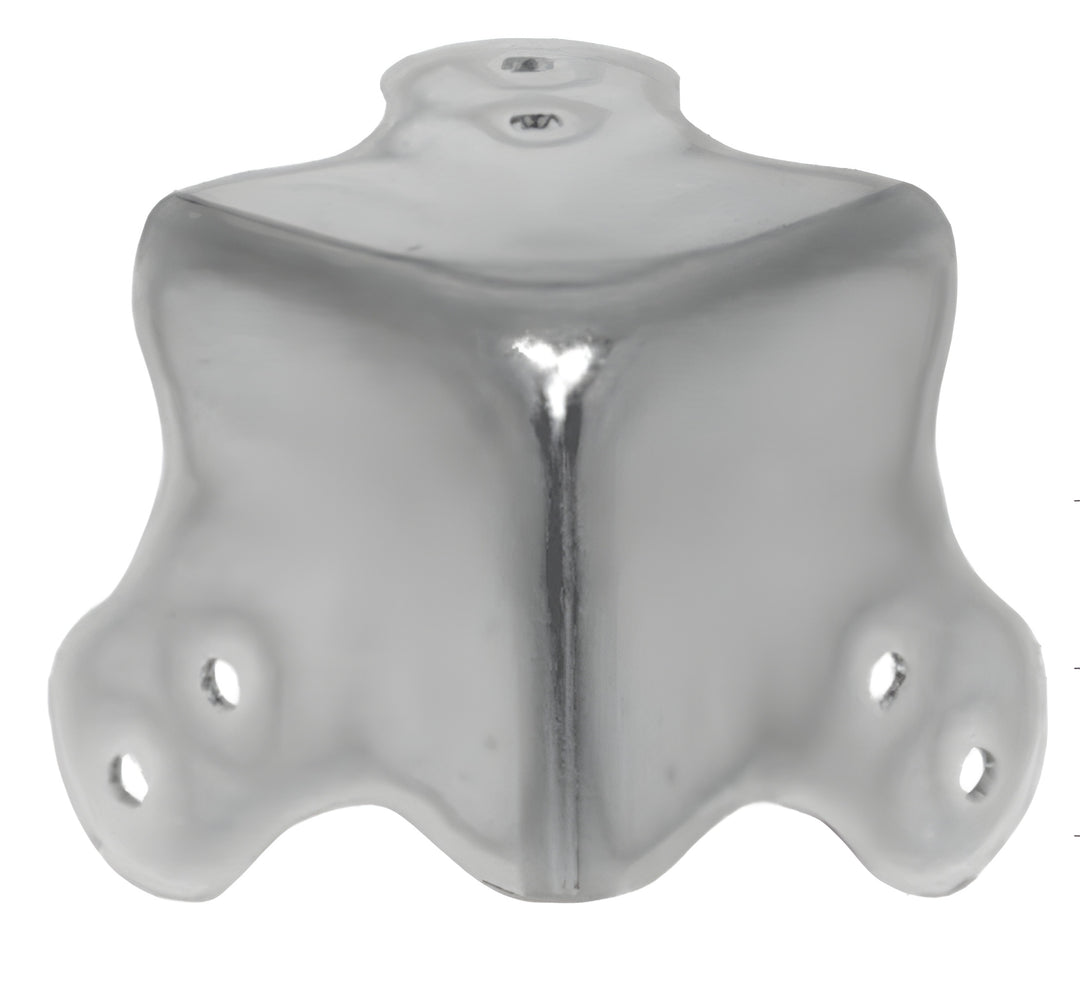 Large Zinc Trunk Corner - 2-1/4" x 2-1/4" Bright Finish | Antique Trunk Hardware RH-1473