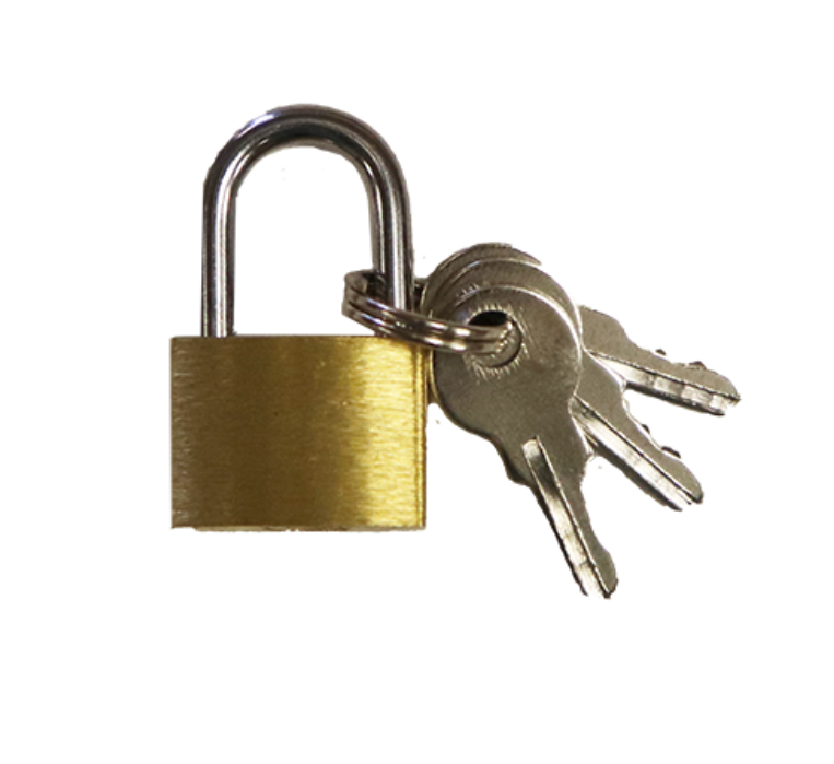 Mini Solid Brass Padlock - Diary, Journal & Jewelry Box Lock with 3 Keys - K-TKL6