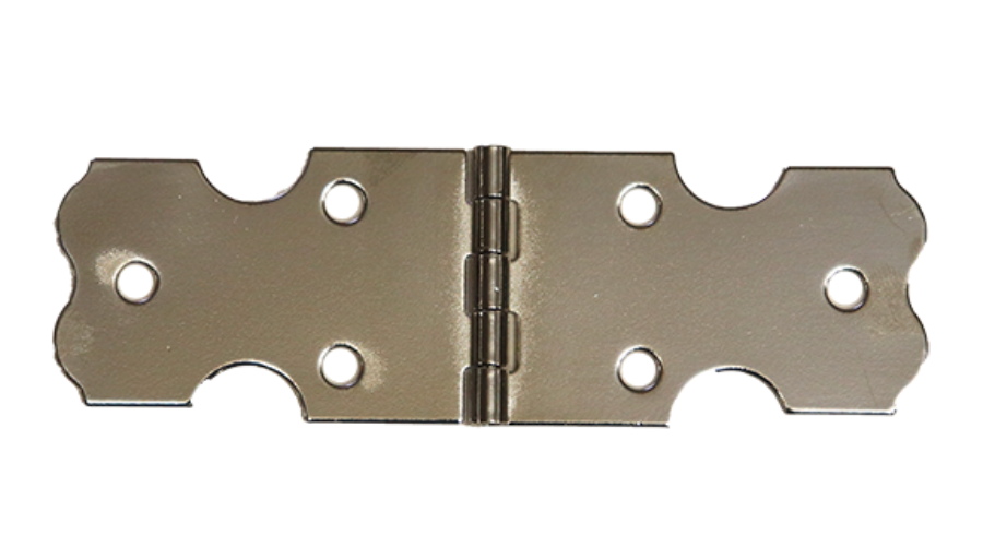 Nickel Plated Trunk Hinge 1-1/4" x 3-7/8" - Scalloped Edge Design - KD-TKH65N