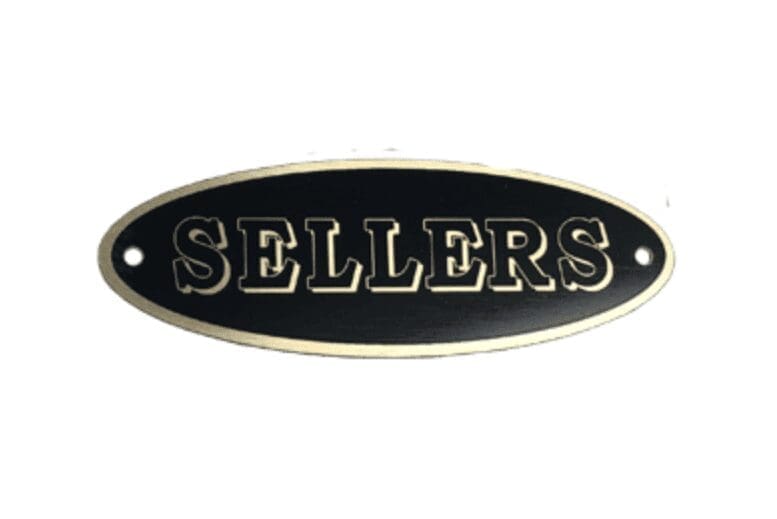 Sellers Hoosier Cabinet Oval Nameplate Label | HSL-4