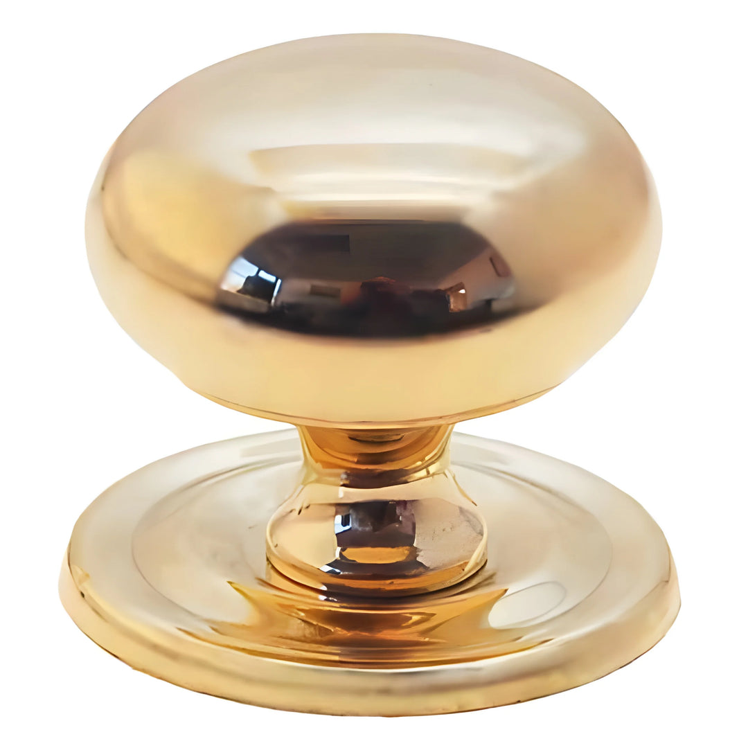Polished Brass Cabinet Knob, 1 Inch Diameter – Solid Cast Brass (BM-1233PB)