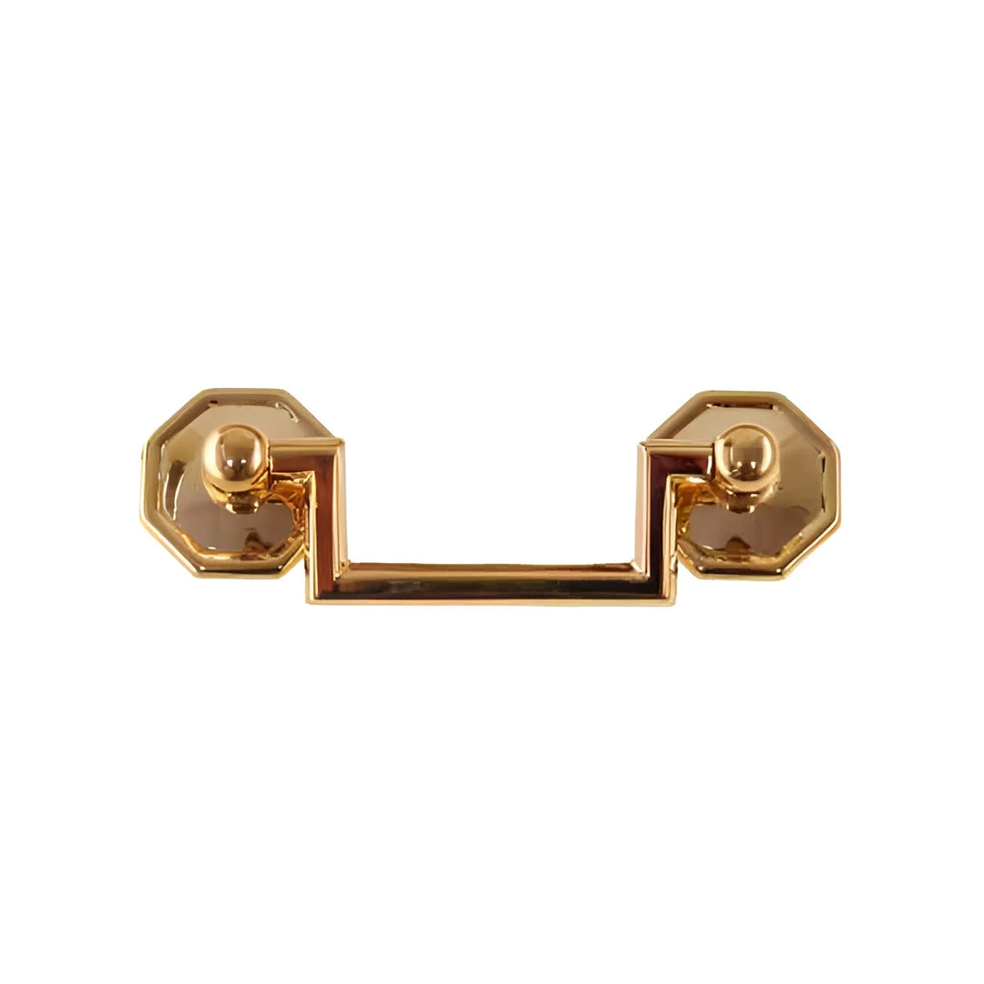 Colonial Revival Bail Pull – Polished Brass, Hex Posts, 2-1/2" Centers | BM-1317PB