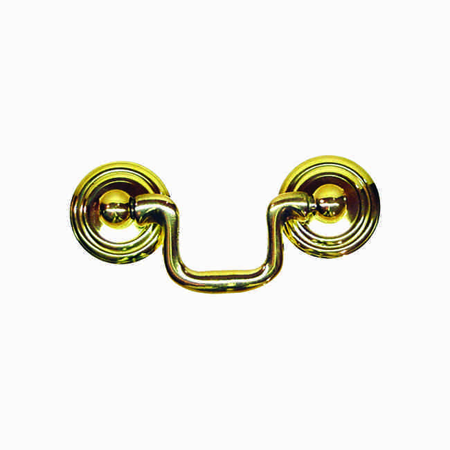 Polished Brass Swan Neck Drawer Pull, Queen Anne Colonial Revival, 2" Centers – BM-1119PB