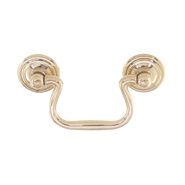 Queen Anne Brass Bail Pull 2-1/2" Centers - Swan Neck Drawer Pull B-0707
