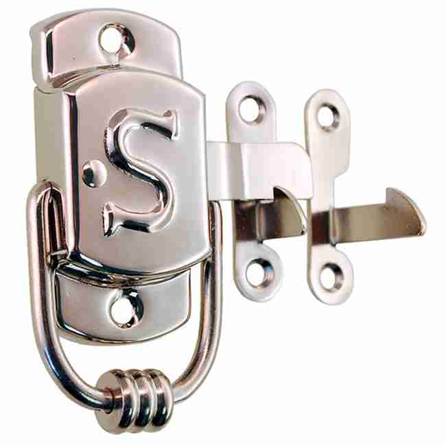 Sellers S-Latch – Embossed Nickel, Left Hand | Sellers Kitchen Cabinet Latch BM-1595PN