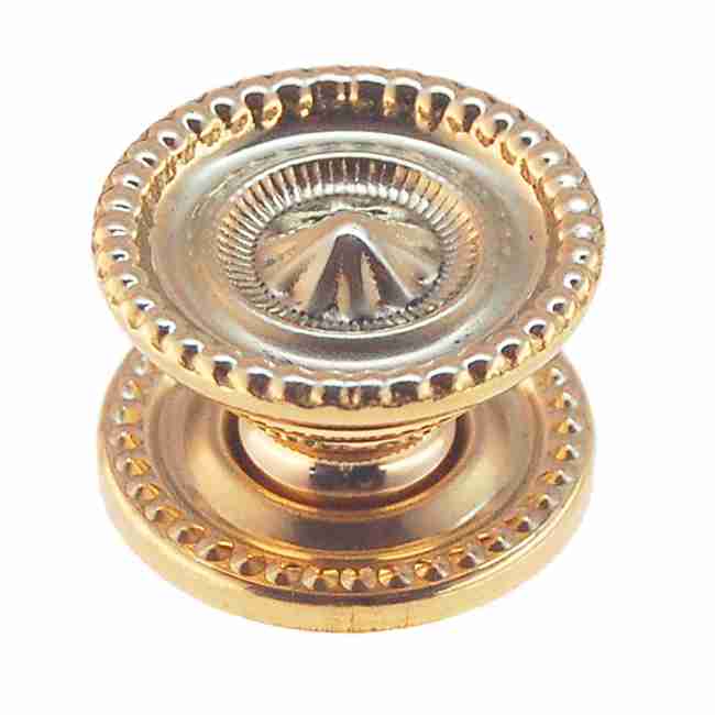 Sheraton Hepplewhite Brass Knob 1" Diameter - Medium Cast Brass BM-1299PB
