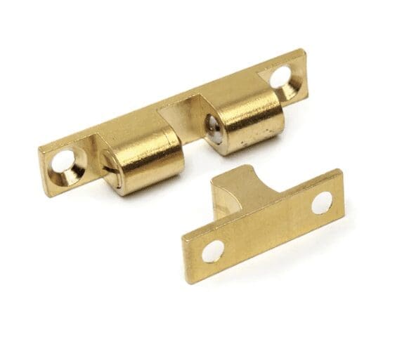Solid Brass Double Ball Catch, Satin Brass Finish – MKK-240CR