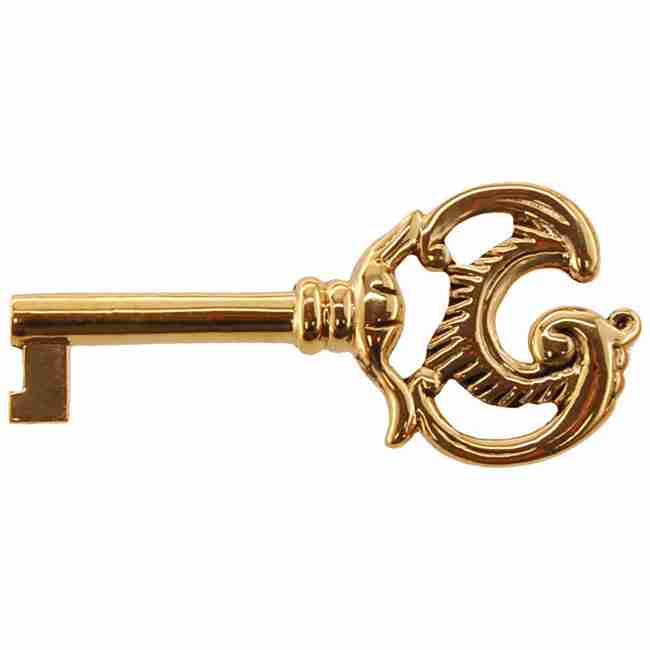 Solid Brass Furniture Key, 2-1/4" Long, Hollow Shaft – BM-6525PB