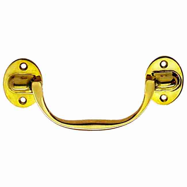Solid Brass Trunk Handle, Polished Brass, 4-1/2 Inch Centers – BM-1140PB