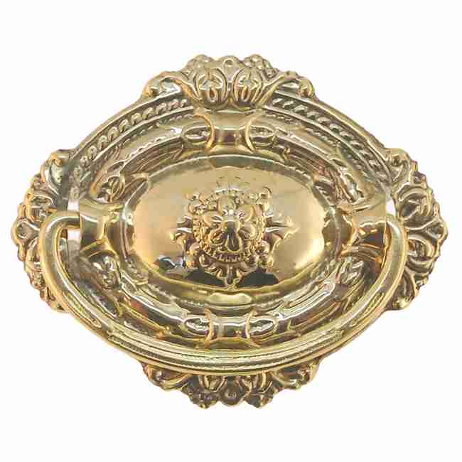 Hepplewhite Drawer Pull, Colonial Revival Stamped Brass, 2-3/4 Inch - BM-1169PB