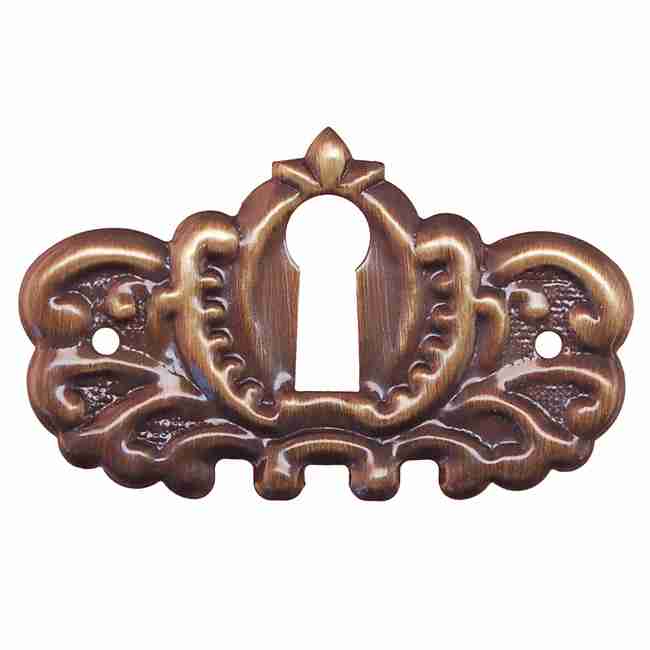 Victorian Stamped Antique Brass Keyhole Cover, 1-7/8" x 1-1/8" – BM-1208AB