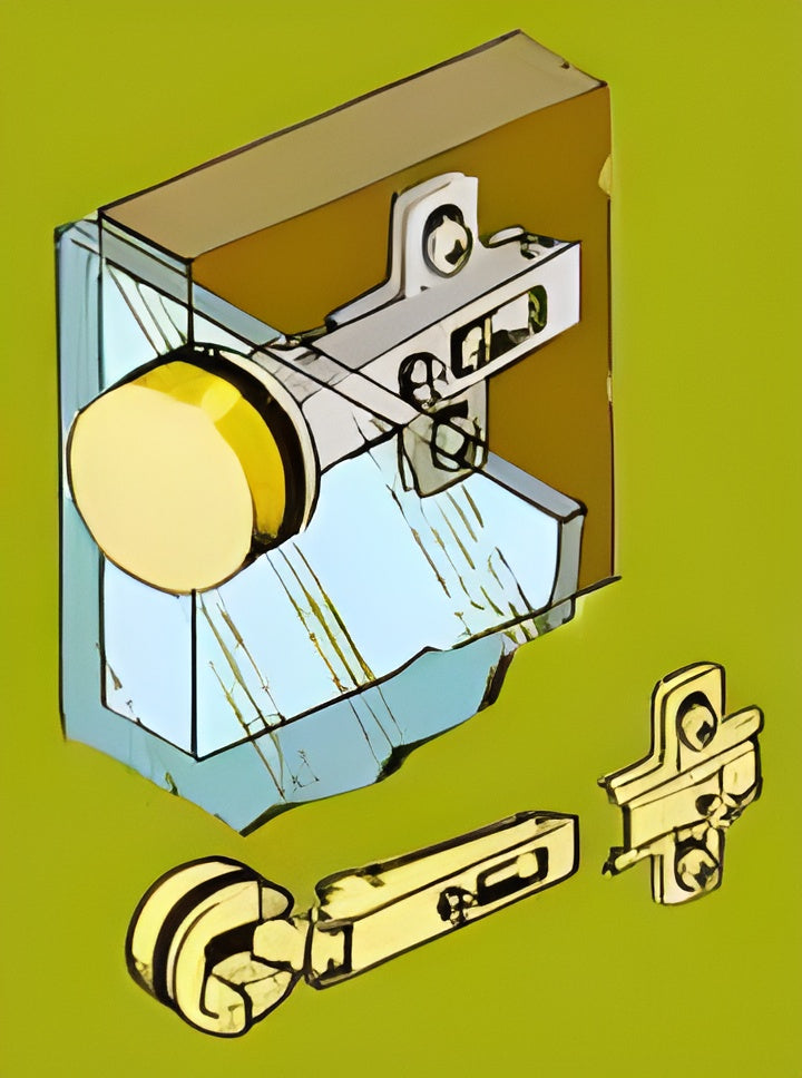 Full Overlay Brass Glass Door Hinge 26mm Bore Self-Closing H-913010P