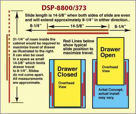 Double Action Drawer Slides DSP-8800/373