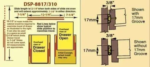 Action Drawer Ikea Double Acting Drawer Slides 310mm (12.2