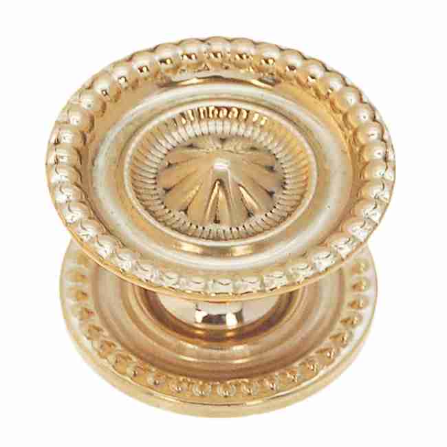 Sheraton Hepplewhite Brass Knob 1-1/4" Diameter - Small Cast Brass BM-1298PB