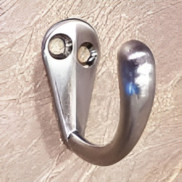 SMALL SINGLE SATIN NICKEL TOWEL HOOK COAT HOOK Q-96SNHERSH