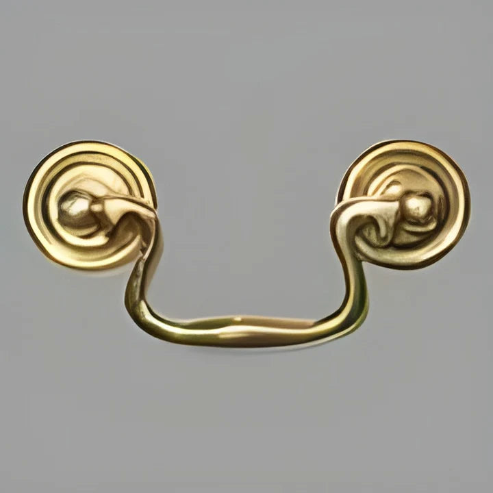 Queen Anne Brass Bail Pull 2-1/2" Centers - Swan Neck Drawer Pull B-0707