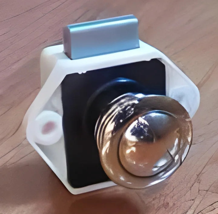 Nickel Push Button Cabinet Latch for Boats & RVs – L-9291-N