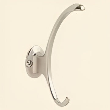 SATIN NICKEL DOUBLE HOOK, CONTEMPORARY COAT HOOK A-55472S-HERSH