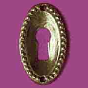 OLDER STYLE ANTIQUE PATINA BRASS KEYHOLE COVER M4-0158