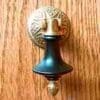 EASTLAKE CAST BLACK PAINTED WOOD AND BRASS TEAR DROP PULL. BW-1261