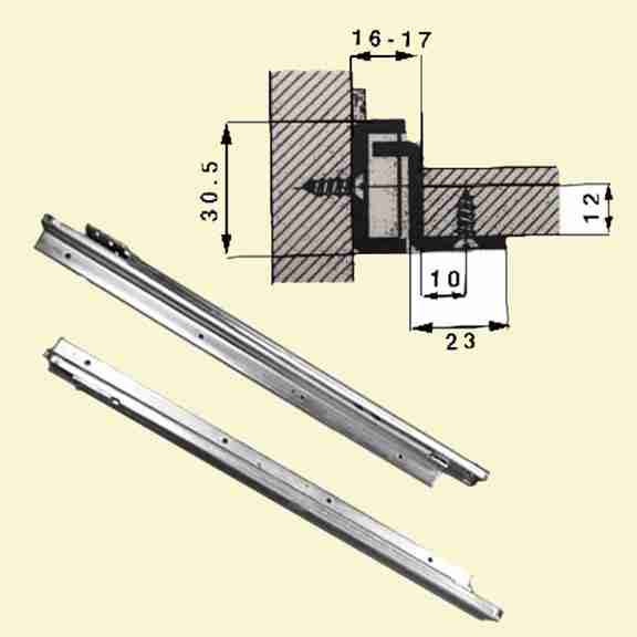 PAIR OF HEAVY DUTY DRAWER SLIDES D1845SUP30