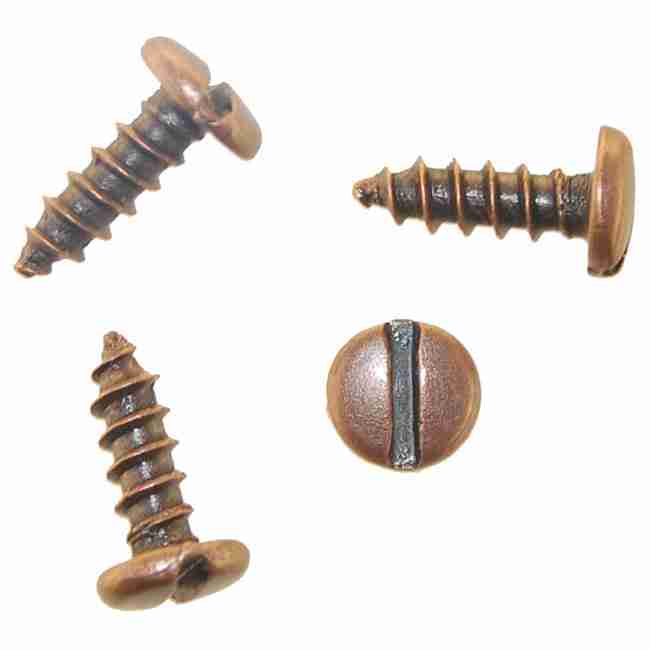Antique Copper Slotted Screws