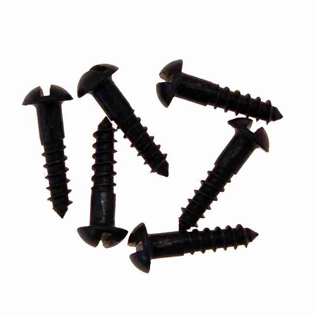 BLACK FINISHED ROUND HEAD SLOTTED WOOD SCREWS 20 COUNT 5X5/8 BM-1009OB