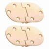PAIR OF OVAL BUTLER TRAY TABLE HINGES 2-7/8 X 1-1/2 INCHES SOLID POLISHED BRASS BM-1545PL