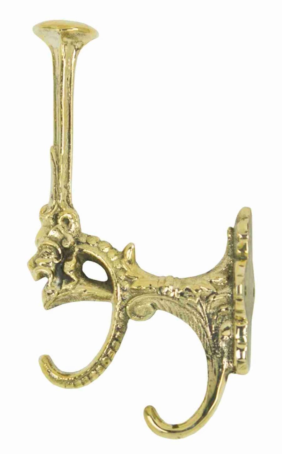 SOLID CAST BRASS DRAGON HALL TREE HOOK 7 INCHES TALL UDUH-440