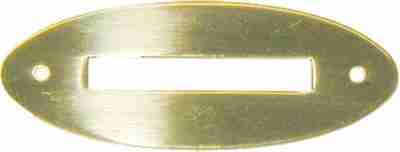 OVAL BANK COIN SLOT PLATE POLISHED BRASS B-9852