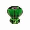 EMERALD GREEN HEXAGON SHAPED GLASS KNOB ONE INCH WITH NICKEL PLATED BOLT C-0324D BM-5261
