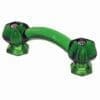 Emerald Green Glass Drawer Pull with Nickel Plated Bolts on 3 Inch Centers BM-5265