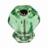LIGHT GREEN HEXAGON SHAPED GLASS KNOB ONE INCH WITH NICKEL PLATED BOLT 1 INCH C-0324A BM-5251